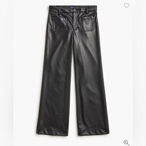 J. Crew Black Faux-Leather Wide-Leg Jeans